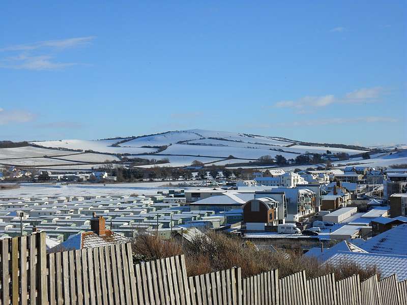 West Bay in the Snow, Coast Path to North Hill